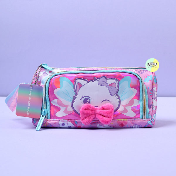 Adorable Cat Themed Vest Double Zip Pencil Pouch