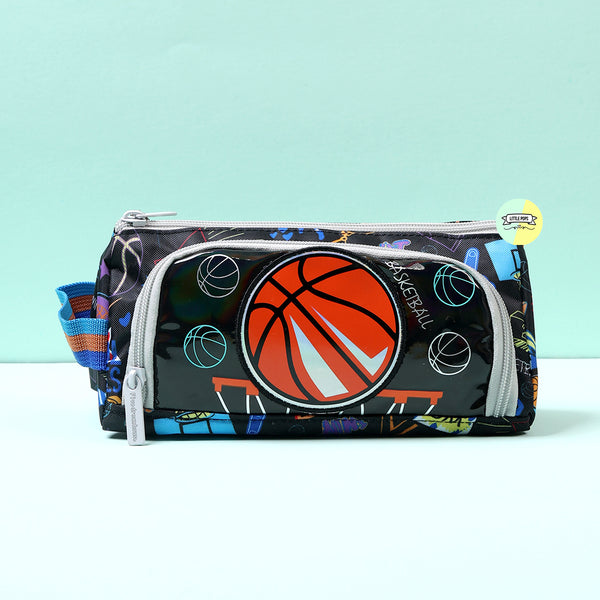 Adorable Basket Ball Themed Vest Double Zip Pencil Pouch