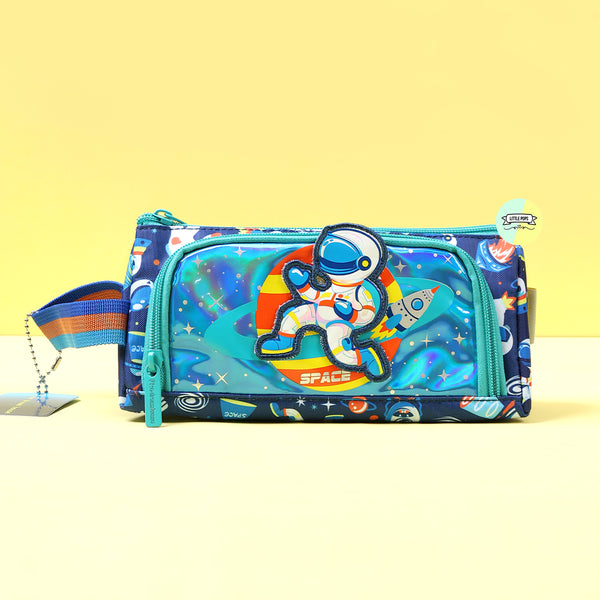 Adorable Space Themed Vest Double Zip Pencil Pouch