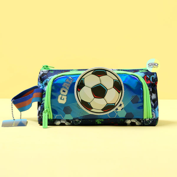 Cute Football Themed Vest Double Zip Pencil Pouch
