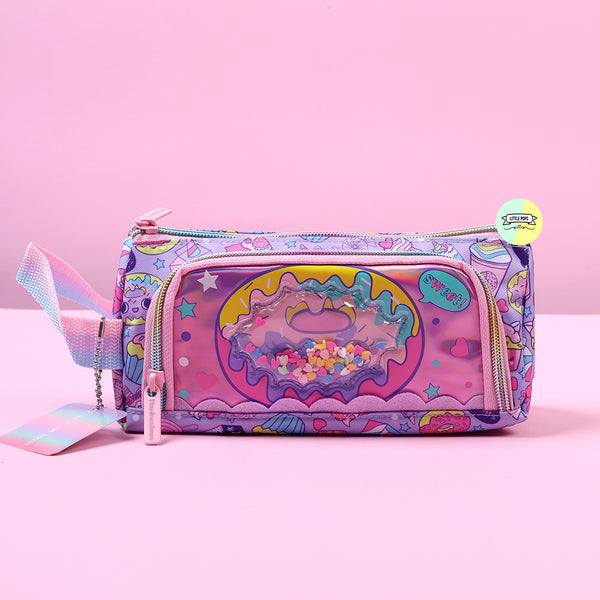 Adorable Donut Themed Vest Double Zip Pencil Pouch