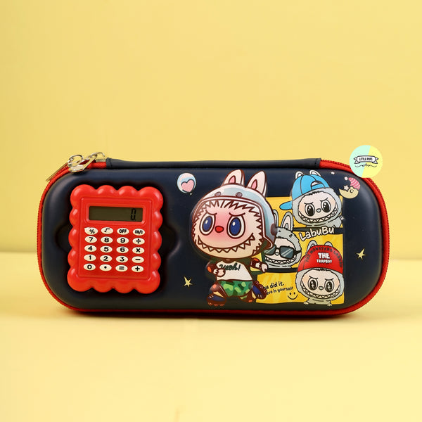 Cute 3D Labubu Calculator Pencil Pouch