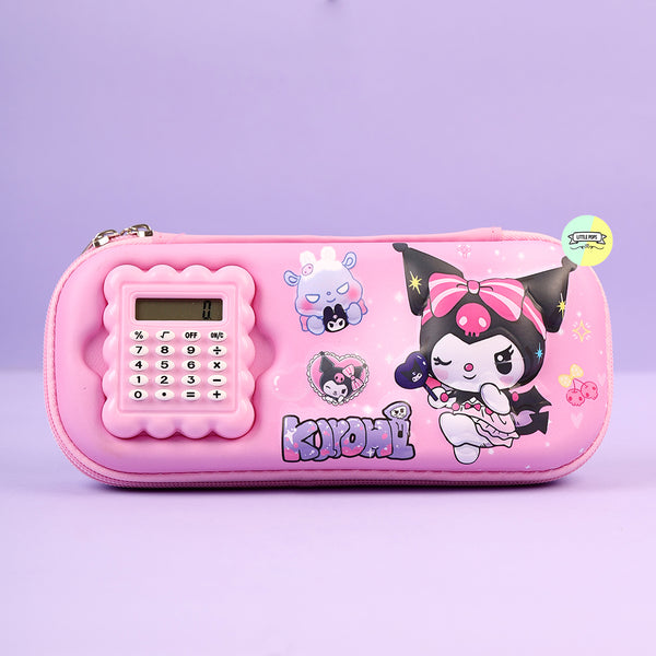Cute 3D Kuromi Calculator Pencil Pouch