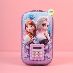 Cute 3D Frozen Calculator Large Pencil Pouch