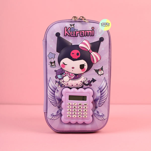 Cute 3D Kuromi Calculator Large Pencil Pouch