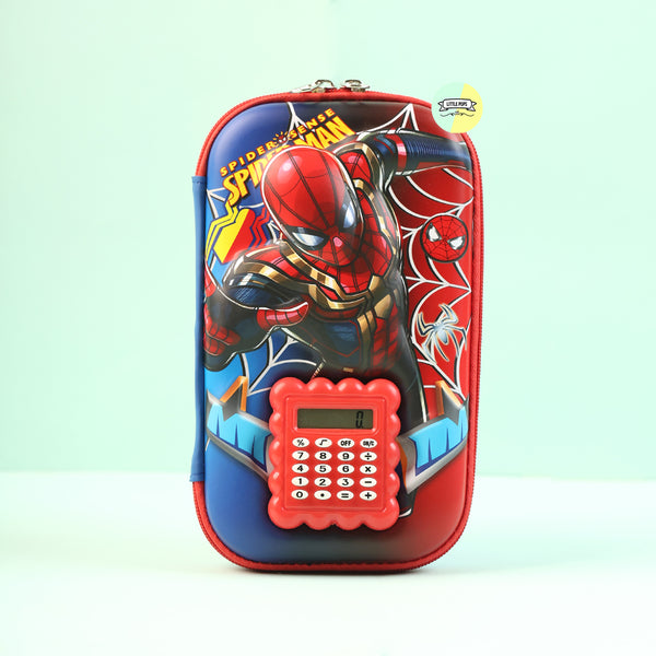 Cute 3D Spiderman Calculator Large Pencil Pouch