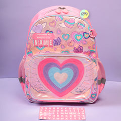 Cute Heart Designed Bagpack with Name Customization
