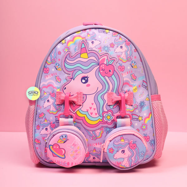 Cute Unicorn Bagpack with hanging pockets