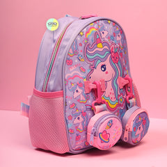 Cute Rabbit Themed Bagpack with hanging pockets