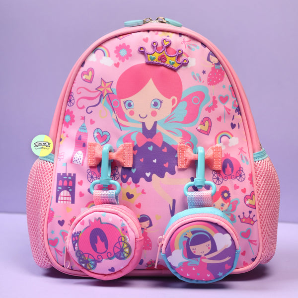 Cute Princess Themed Bagpack with hanging pockets