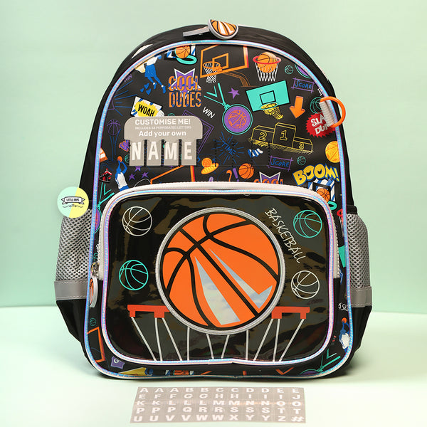 Cute Basket Ball Themed Bagpack with Name Customization