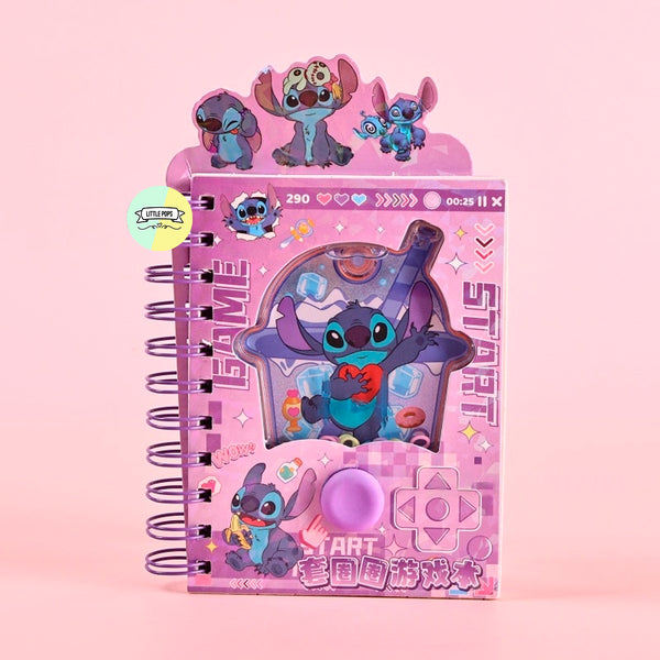Stitch Character Game Notebook with Stickers