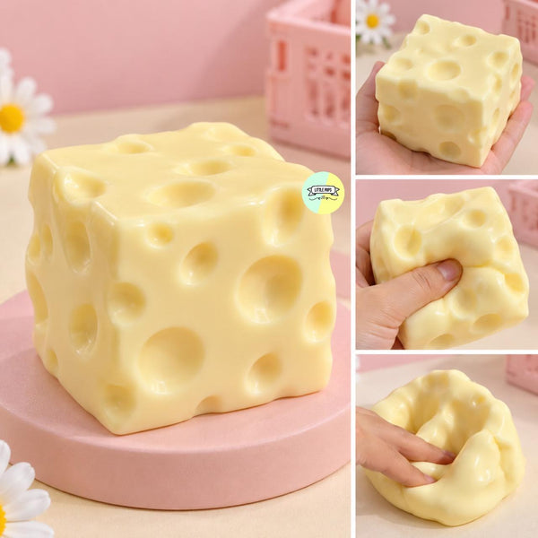 Cute Cheese Designed Squishy (Cube Shaped)