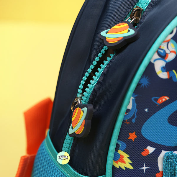 Cute Space Themed Bagpack with hanging pockets