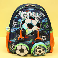 Cute Football Themed Bagpack with hanging pockets