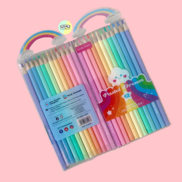 Rainbow Pastel 12 Color Pencil Set