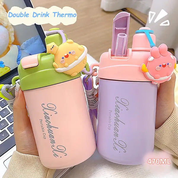 Cute Cartoon Stainless Steel Insulated Sippy Cup
