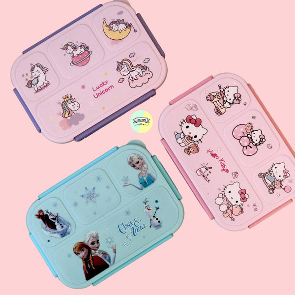 Large Capacity 4 Portion Girls Character Lunch Box