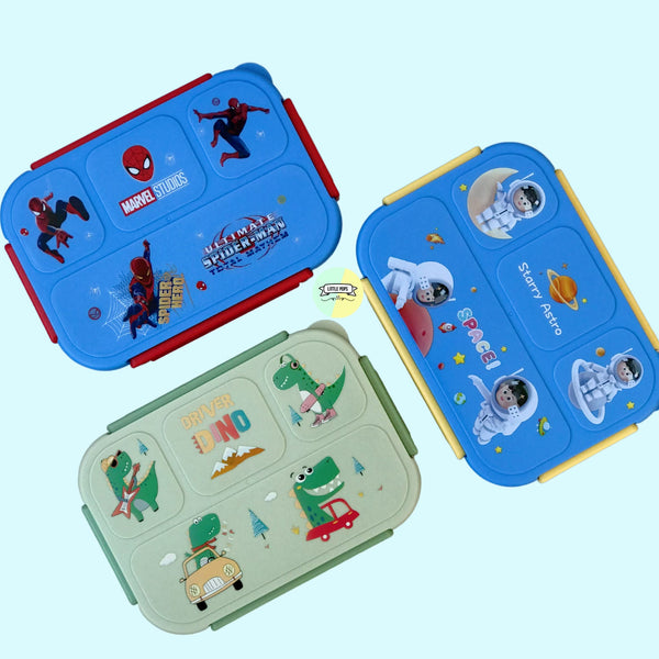 Large Capacity 4 Portion Boys Character Lunch Box