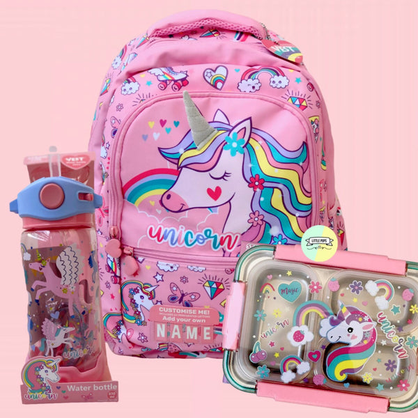 Pink Unicorn Themed Bag Deal (Name Customization Feature)