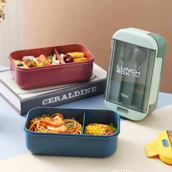 Trendy Rectangular Shaped Lunchbox with Cutlery