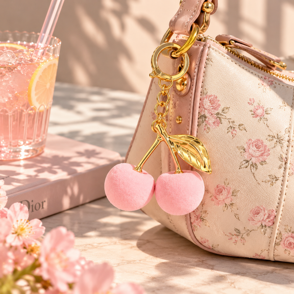 "Blush Cherry Kiss" Bag Charm