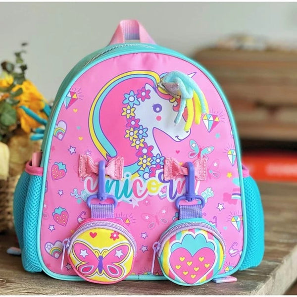 Cute Character Themed Bag pack with Keyring Pockets