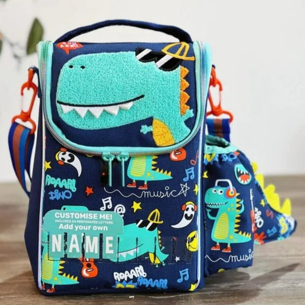 Adorable Dino Character Lunch Bag with Name Customization