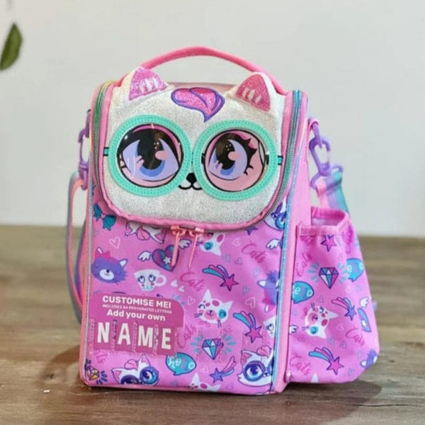 Adorable Cat Character Lunch Bag with Name Customization