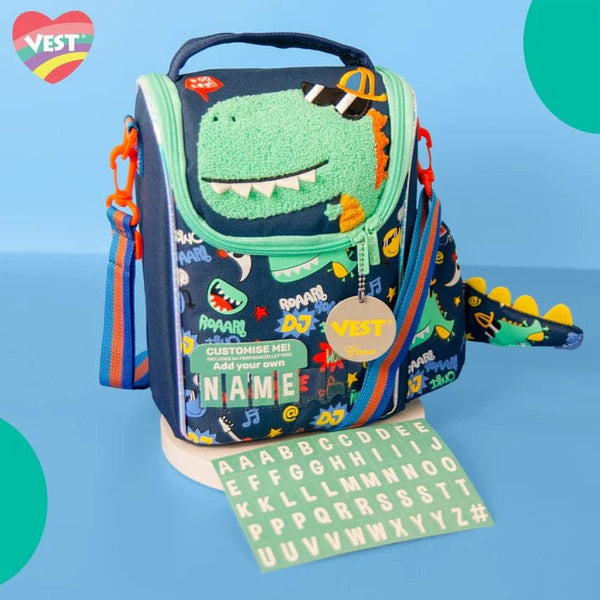 Adorable Dino Character Lunch Bag with Name Customization