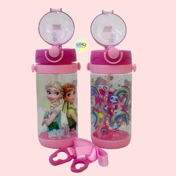 Cute Girls Character Bottle with Strap