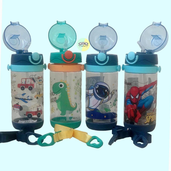 Cute Boys Character Bottle with Strap