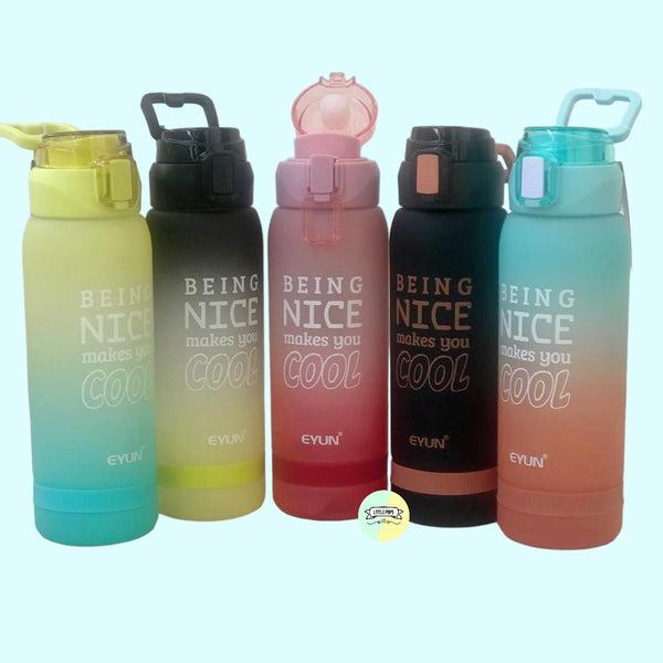 Cute Two-Tone Colored Bottle with Water Reminder