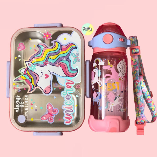 Cute Unicorn Lunchbox + Water Bottle Deal