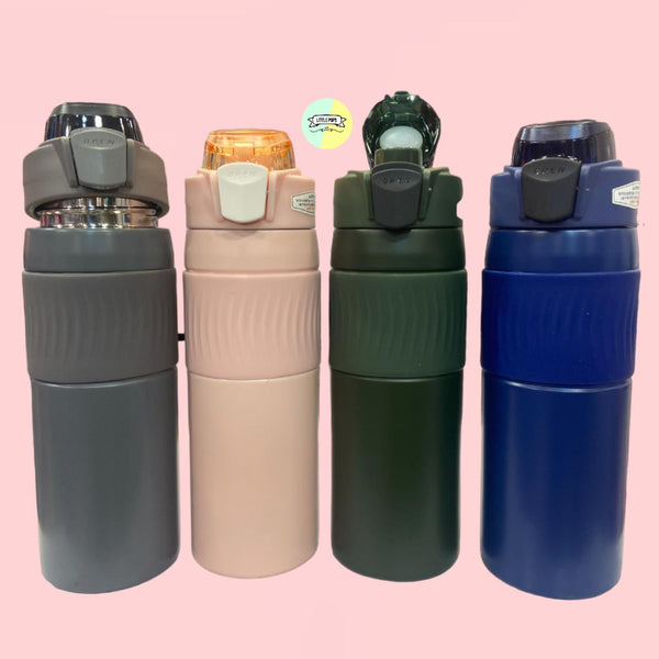 Solid Colored Stylish Water Bottle with Silicon Holding