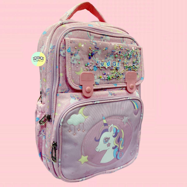 Cute Unicorn Confetti Spacious School Bag