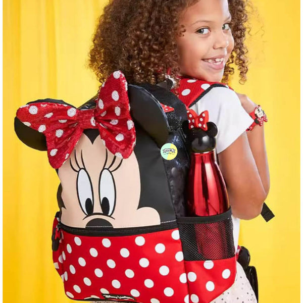 Cute Red Minnie Designed Bagpack with Hood (14 inches)