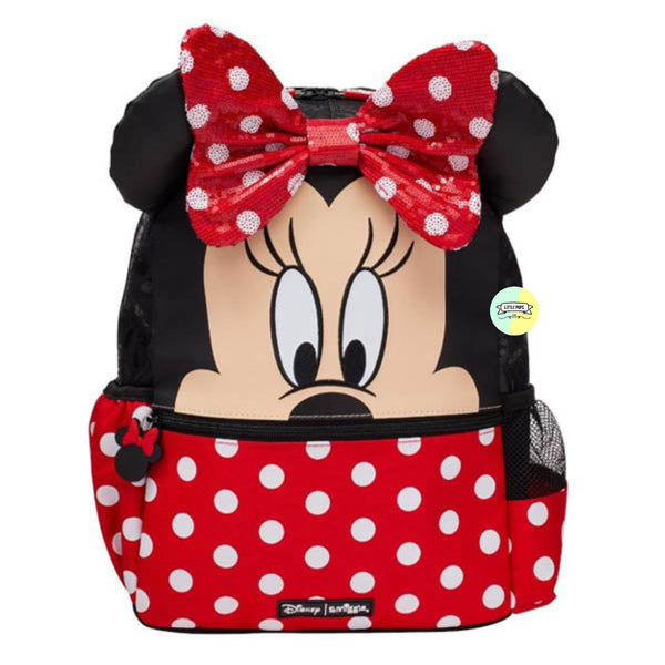Cute Red Minnie Designed Bagpack with Hood (14 inches)