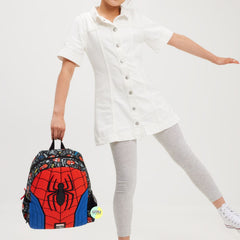 Cute Smiggle Spiderman Designed Bagpack with Hood (14 inches)