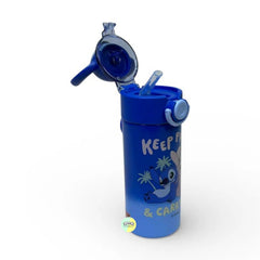 Cute Stitch 3D Head Stainless Steel Sipper Water Bottle