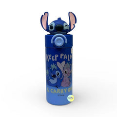 Cute Stitch 3D Head Stainless Steel Sipper Water Bottle