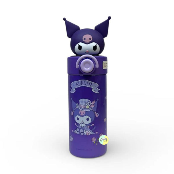 Cute Kuromi 3D Head Stainless Steel Sipper Water Bottle