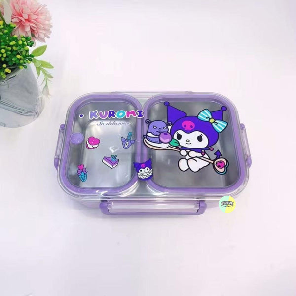 Kuromi Stainless Steel Lunch Box - Double Compartment