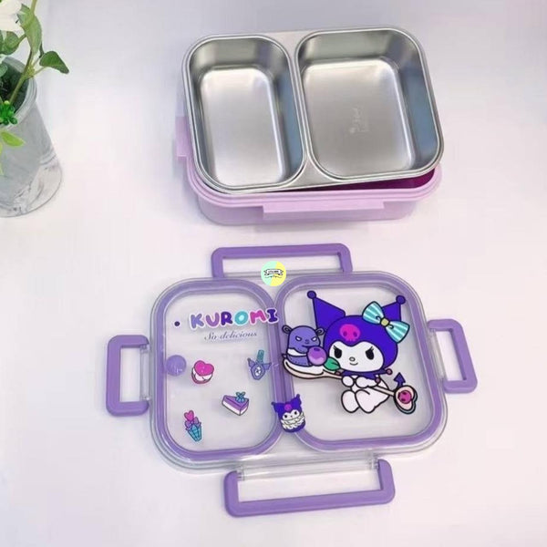 Kuromi Stainless Steel Lunch Box - Double Compartment