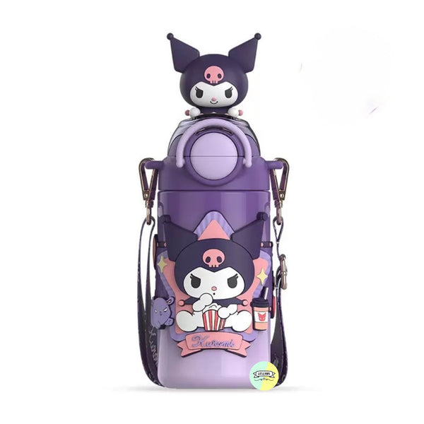 Cute 3D Head Kuromi Stainless Steel Water Bottle