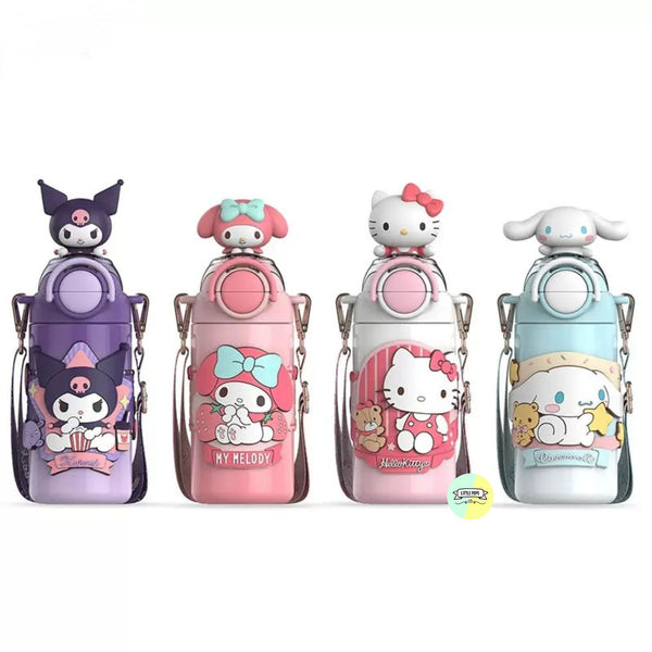 Cute 3D Head Kuromi Stainless Steel Water Bottle