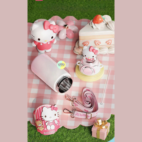 Cute 3D Head Hello Kitty Stainless Steel Water Bottle