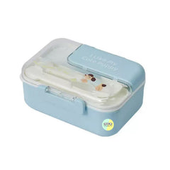 Pastel Coloured Cute Plastic Bento Lunchbox with Dip Bucket