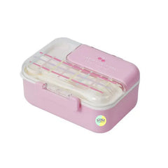 Pastel Coloured Cute Plastic Bento Lunchbox with Dip Bucket