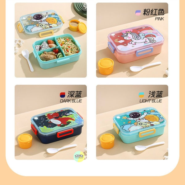 Dino 3-Compartment Plastic Lunchbox